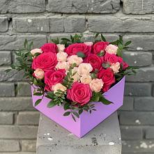 Цветочная композиция из Розы в коробке в Липках