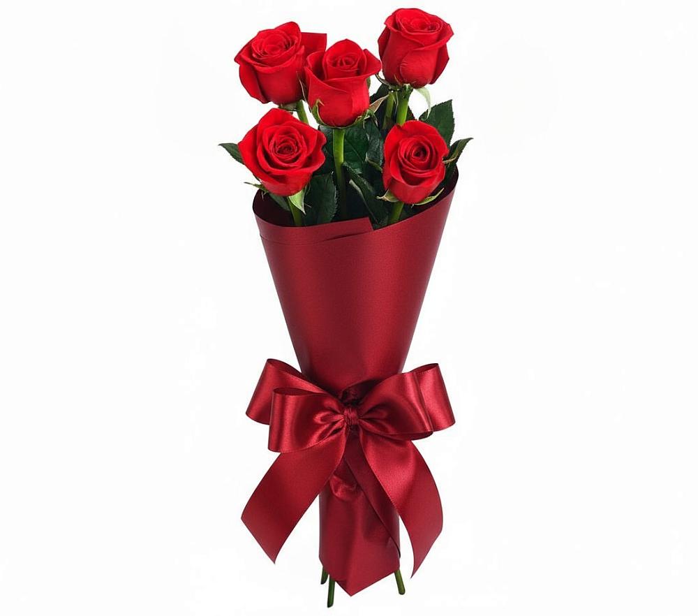 Букет 5 Красных роз Эдлесс Лав в Липках