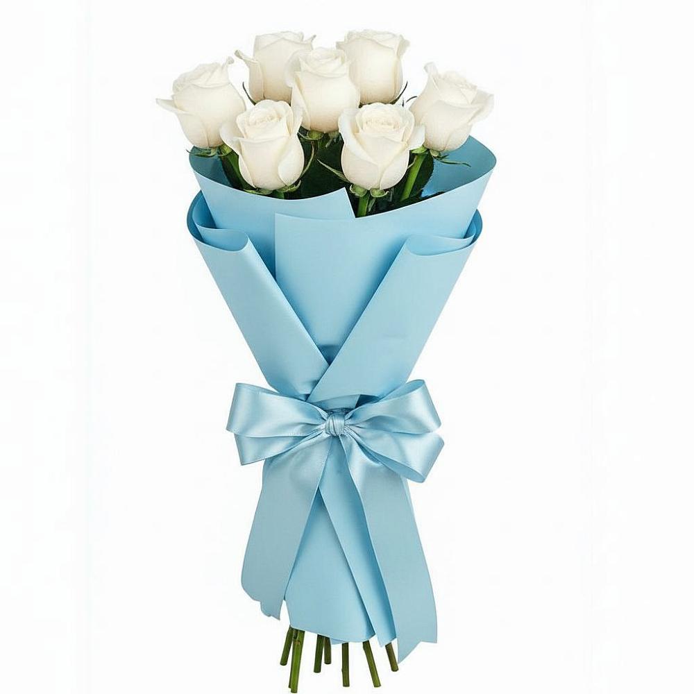 Букет 7 белых роз Проуд в Липках