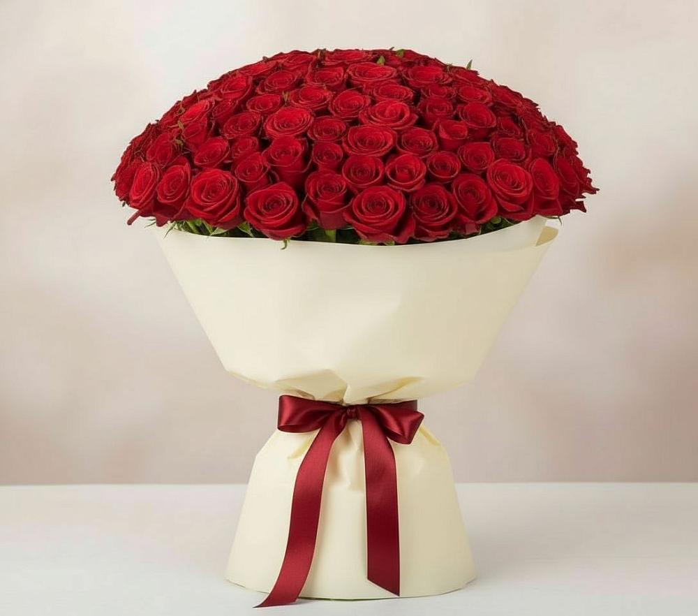 Букет 101 Красная роза Милано в Липках