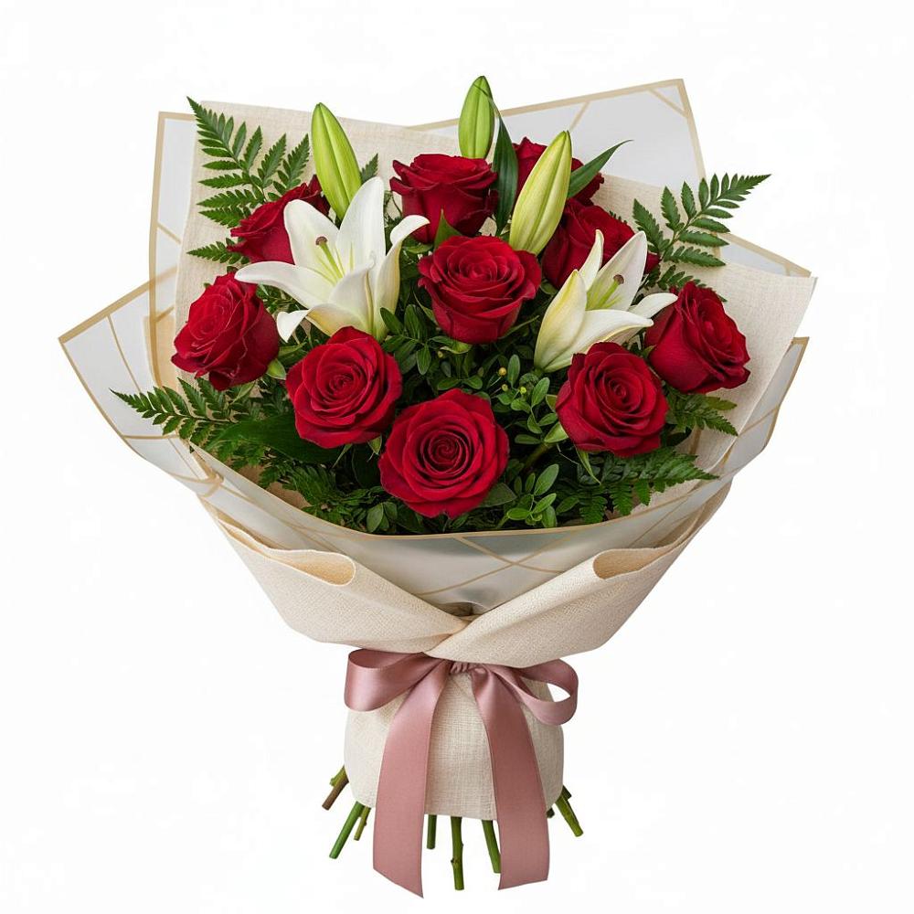 Букет цветов из: Лилии и Розы в Липках