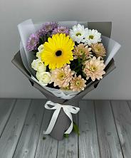 Букет цветов из:  Розы, Герберы и Хризантемы в Липках