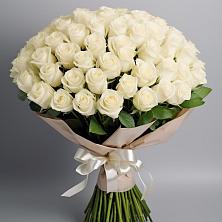 Букет 101 беля роза Белоснежка в Липках