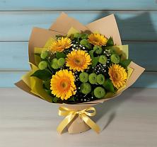 Букет цветов из:  Герберы и Хризантемы в Липках