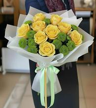 Букет цветов из:  Хризантемы и Розы в Липках