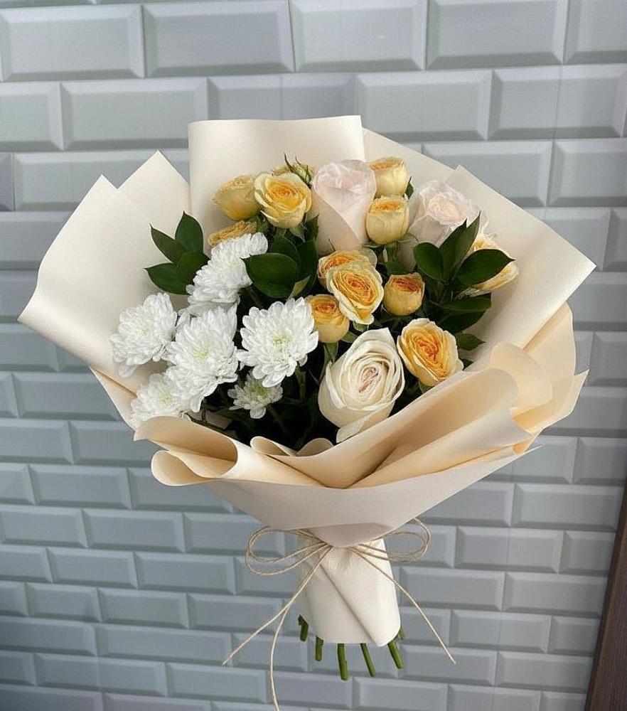 Букет цветов из: Розы и Хризантемы в Липках