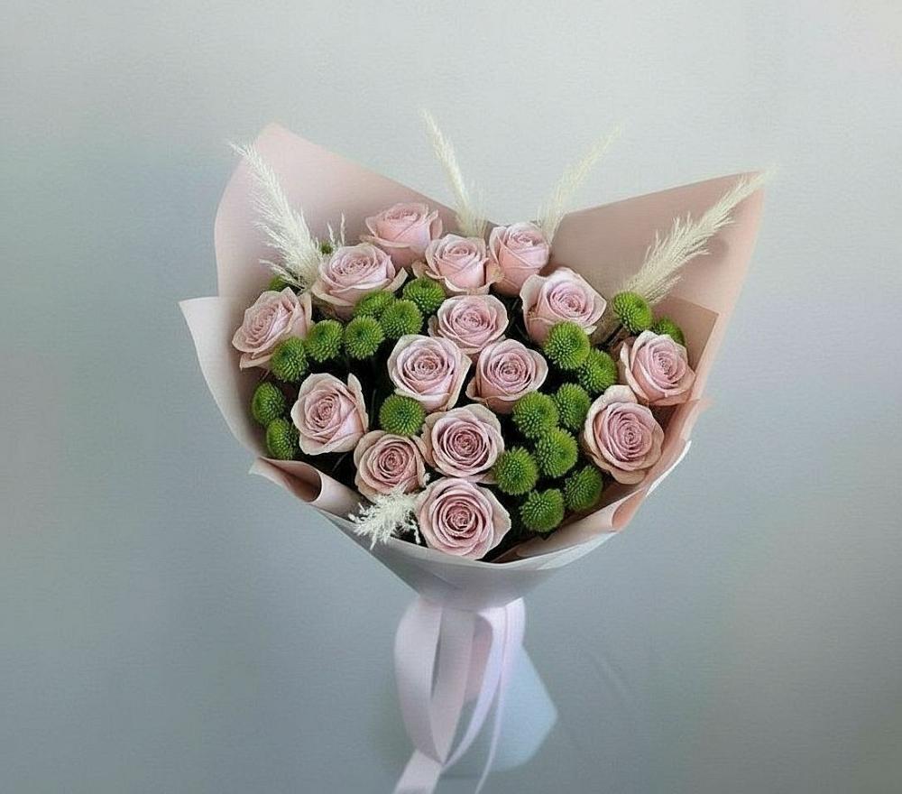 Букет цветов из: Розы и Хризантемы в Липках
