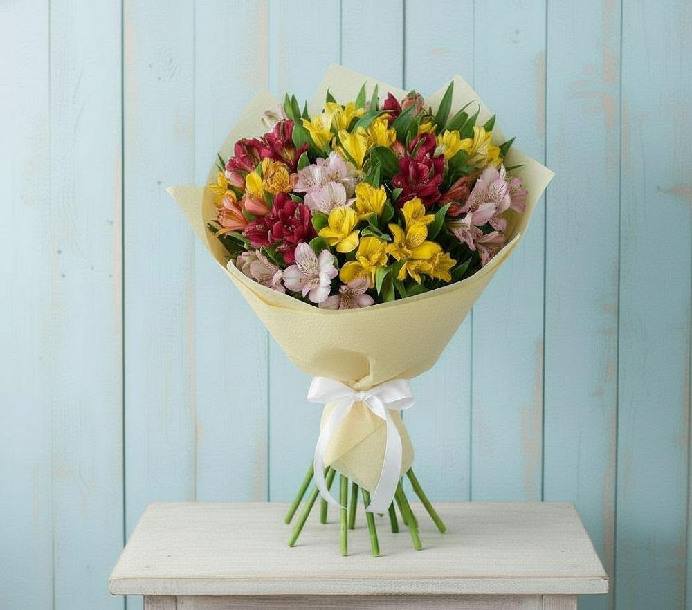 Букет цветов из: Альстромерии в Липках