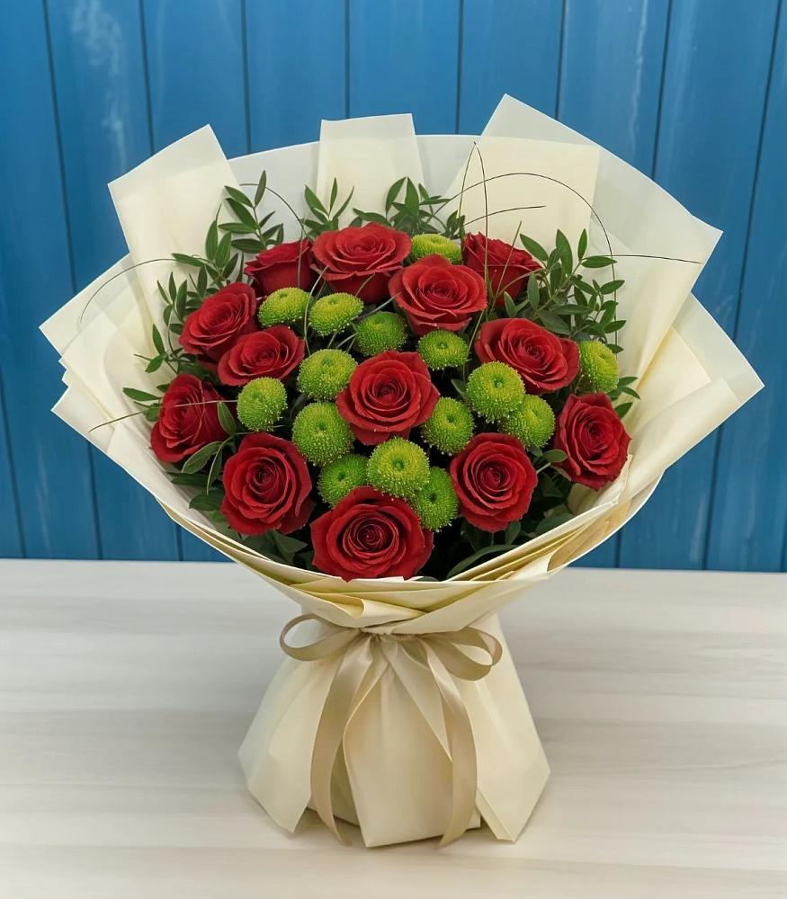 Букет цветов из: Розы и Хризантемы в Липках